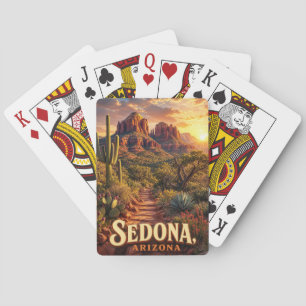 Sedona Arizona Sunset Red Rock Desert Travel Poker Cards