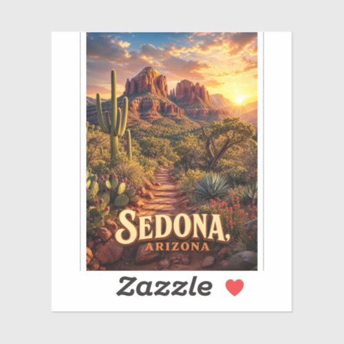 Sedona Arizona Sunset Red Rock Desert Travel Sticker
