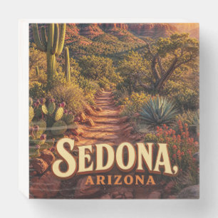 Sedona Arizona Sunset Red Rock Desert Travel Wooden Box Sign