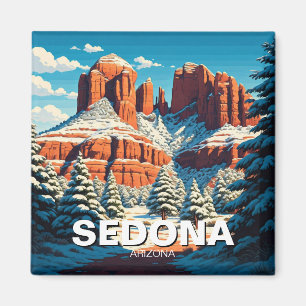 Sedona Arizona Travel Red Rocks snow Magnet