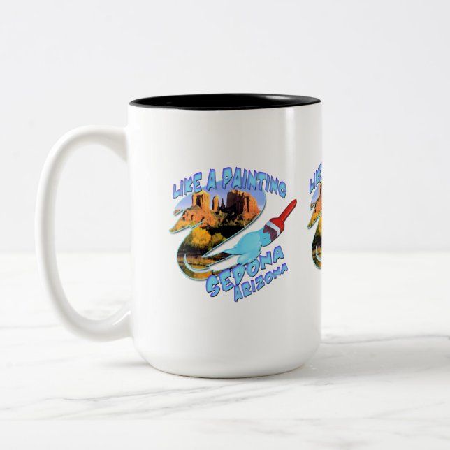 Sedona Arizona Two-Tone Coffee Mug (Left)
