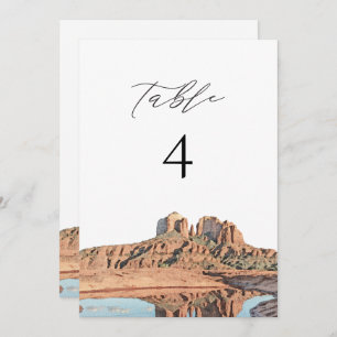 SEDONA Arizona Watercolor Table Number Card