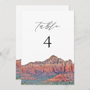 SEDONA Arizona Watercolor Table Number Card