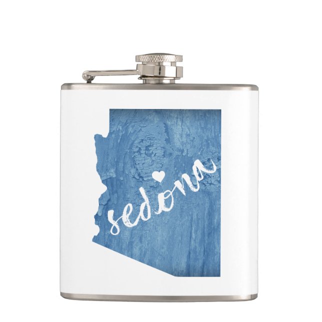 Sedona Arizona Wood Grain Flask (Front)