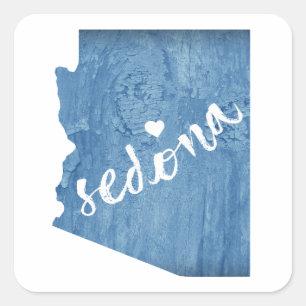 Sedona Arizona Wood Grain Square Sticker