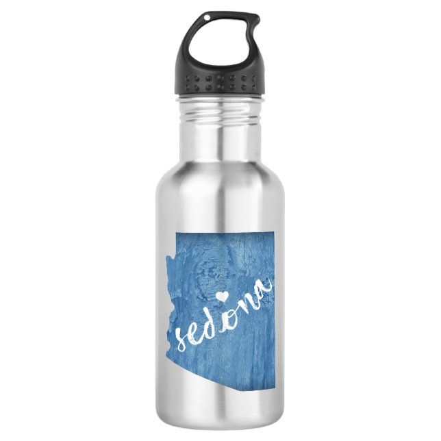 Sedona Arizona Wood Grain Stainless Steel Water Bottle (Front)