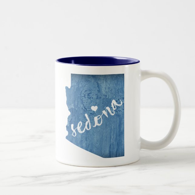 Sedona Arizona Wood Grain Two-Tone Coffee Mug (Right)