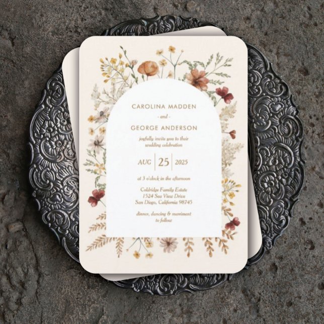 Sedona Garden Arched Wedding Invitation (Creator Uploaded)