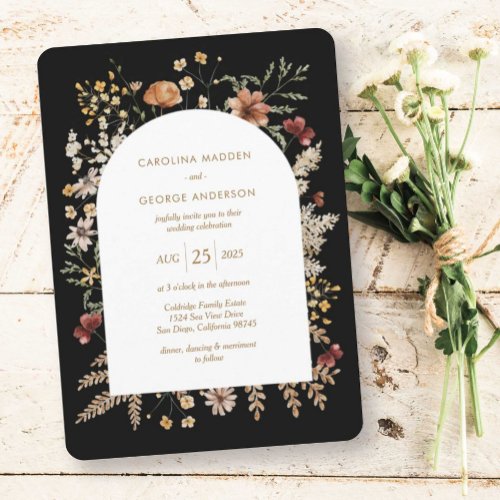 Sedona Garden Arched Wedding Invitation