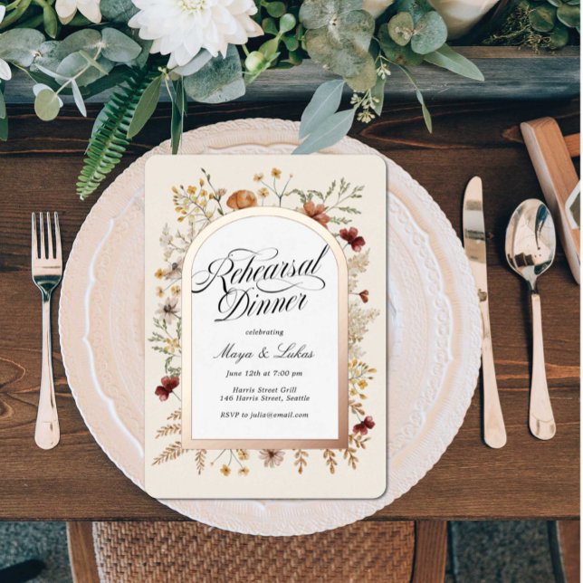 Sedona Garden Rehearsal Dinner Foil Invitation (Creator Uploaded)