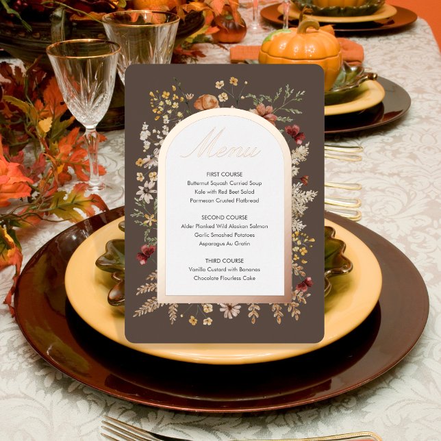 Sedona Garden Thanksgiving Menu Foil Invitation (Creator Uploaded)