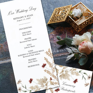 Sedona Garden Wedding Day Program