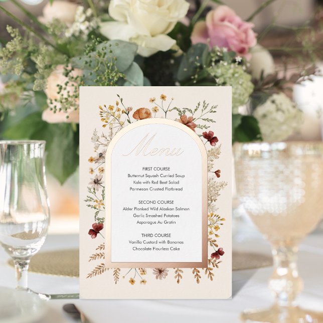 Sedona Garden Wedding Foil Menu Invitation (Creator Uploaded)