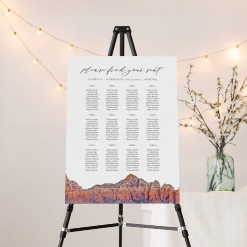 SEDONA Painted Skyline Wedding Seating Chart Foam Board