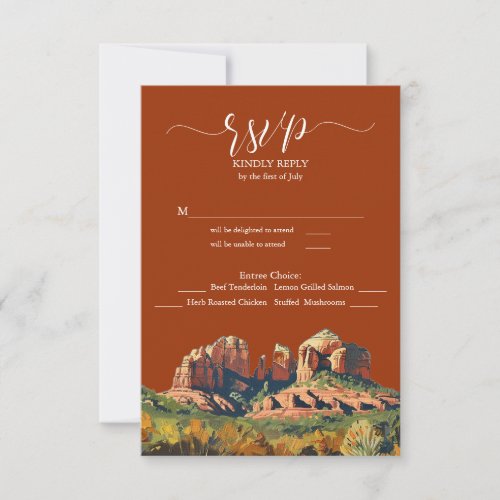 Sedona Red Rock Cathedral Meal Choice  RSVP Card