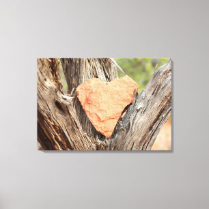 sedona red rock heart wrapped canvas print