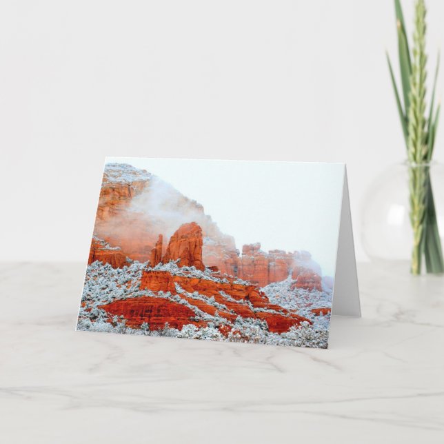 Sedona Red Rocks in snow Card (Front)