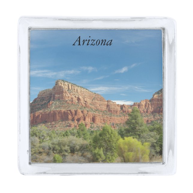 Sedona Red rocks Silver Finish Lapel Pin (Front)