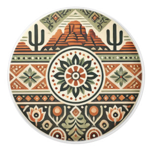 Sedona Southwest Desert Colors Icons & Style Ceramic Knob