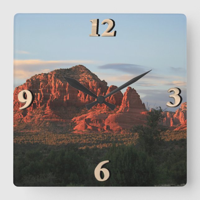 Sedona Sunset Square Wall Clock (Front)