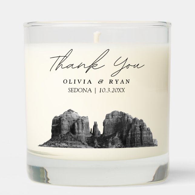 Sedona Wedding Thank You Gift Custom Scented Candle (Front)