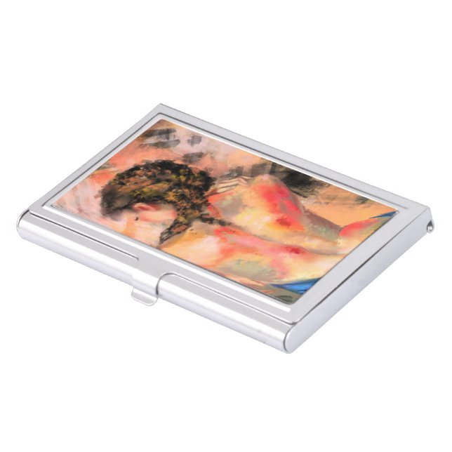Seductive Lady - Abstract Woman Body Painting Ar Business Card Case (Front)