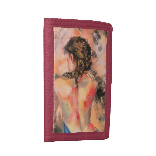 Seductive Lady - Abstract Woman Body Painting Art  Trifold Wallet (Side)