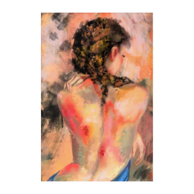 Seductive Lady Woman Body Acrylic Art - Painting (Front)