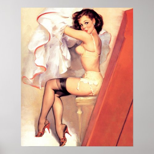 Seductive pin up dressing up poster