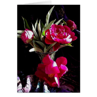 Seductive Red Peonies Cards