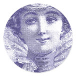 Seductive Victorian Diva - French Fashion Plate Classic Round Sticker