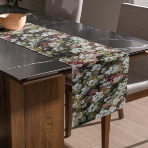 Sedum Spathulifolium Succulents Floral Short Table Runner