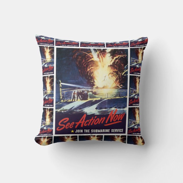 See Action Now Throw Pillow (Front)