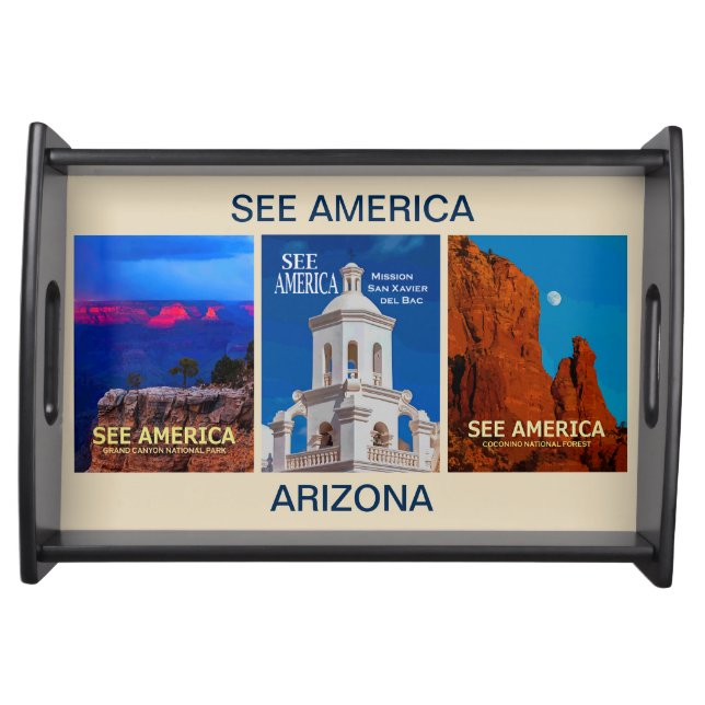 "See America" Arizona Three Poster Serving Tray (Front)