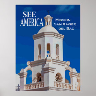 "See America" Mission San Xavier Poster