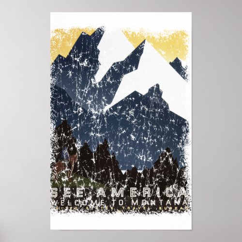 See America _ Montana_distressed Poster