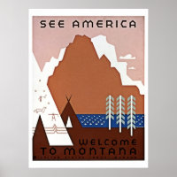 See America, Montana WPA travel Poster