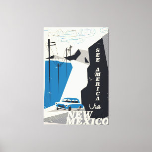 See America - New Mexico Vintage travel poster Canvas Print