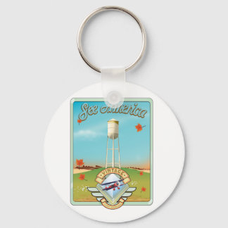 See America Vintage 50's style flight poster Keychain
