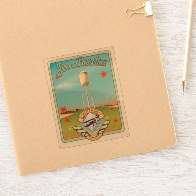 See America Vintage 50's style flight poster Sticker (Notebook)
