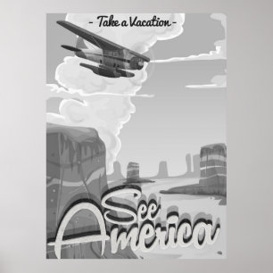 See America Vintage Cartoon Poster