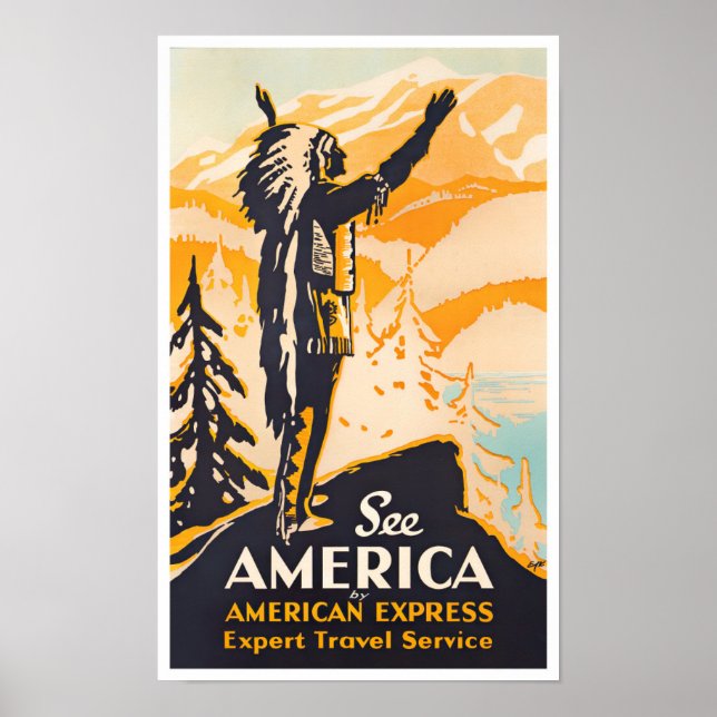 See America vintage travel poster (Front)
