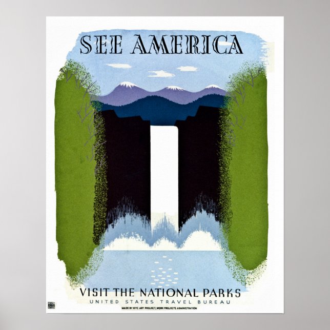 See America Visit National Parks vintage Poster (Front)