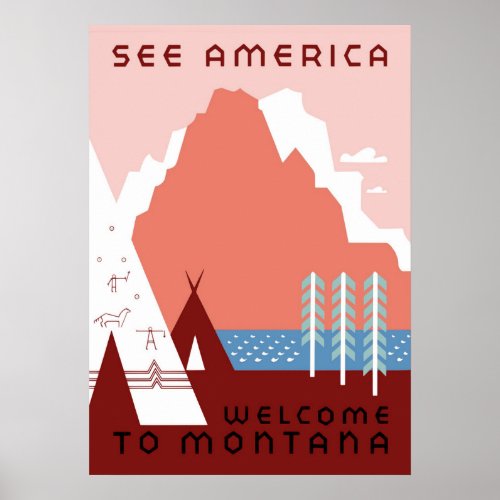 See America Welcome to Montana Poster
