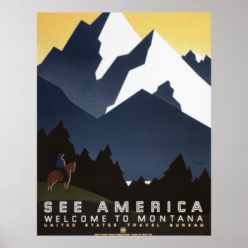 See America Welcome to Montana Poster