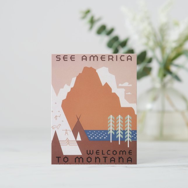 See America Welcome to Montana, Vintage Travel (Standing Front)