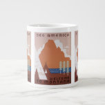 See America Welcome to Montana, Vintage Travel Giant Coffee Mug