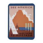 See America Welcome to Montana, Vintage Travel Magnet