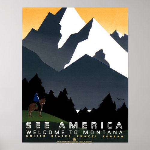 See America _ Welcome to Montana _ WPA Poster