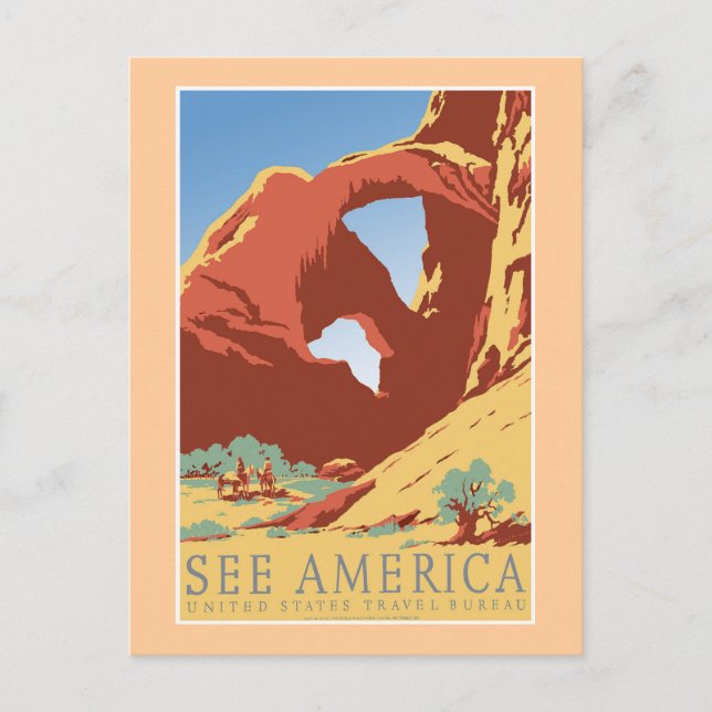 "See America WPA Vintage Travel Poster" Postcard (Front)
